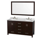 Sheffield 60 Inch Double Bathroom Vanity in Espresso - 42
