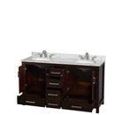 Sheffield 60 Inch Double Bathroom Vanity in Espresso - 36