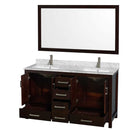 Sheffield 60 Inch Double Bathroom Vanity in Espresso - 58