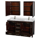 Sheffield 60 Inch Double Bathroom Vanity in Espresso - 62