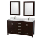 Sheffield 60 Inch Double Bathroom Vanity in Espresso - 61