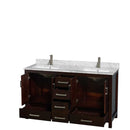Sheffield 60 Inch Double Bathroom Vanity in Espresso - 51