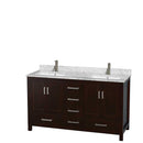 Sheffield 60 Inch Double Bathroom Vanity in Espresso - 63