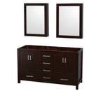 Sheffield 60 Inch Double Bathroom Vanity in Espresso - 4