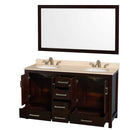 Sheffield 60 Inch Double Bathroom Vanity in Espresso - 13