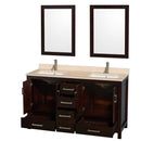 Sheffield 60 Inch Double Bathroom Vanity in Espresso - 24