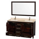 Sheffield 60 Inch Double Bathroom Vanity in Espresso - 28