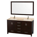 Sheffield 60 Inch Double Bathroom Vanity in Espresso - 27
