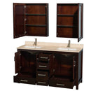 Sheffield 60 Inch Double Bathroom Vanity in Espresso - 32