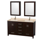 Sheffield 60 Inch Double Bathroom Vanity in Espresso - 31
