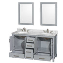Sheffield 60 Inch Double Bathroom Vanity in Gray - 39