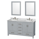 Sheffield 60 Inch Double Bathroom Vanity in Gray - 38