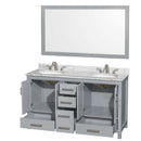 Sheffield 60 Inch Double Bathroom Vanity in Gray - 41