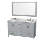 Sheffield 60 Inch Double Bathroom Vanity in Gray - 40