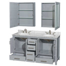 Sheffield 60 Inch Double Bathroom Vanity in Gray - 43