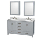 Sheffield 60 Inch Double Bathroom Vanity in Gray - 42