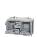 Sheffield 60 Inch Double Bathroom Vanity in Gray - 37