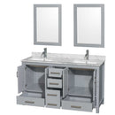 Sheffield 60 Inch Double Bathroom Vanity in Gray - 48