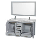Sheffield 60 Inch Double Bathroom Vanity in Gray - 50