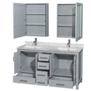 Sheffield 60 Inch Double Bathroom Vanity in Gray - 52