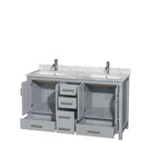 Sheffield 60 Inch Double Bathroom Vanity in Gray - 46