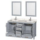 Sheffield 60 Inch Double Bathroom Vanity in Gray - 9