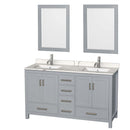 Sheffield 60 Inch Double Bathroom Vanity in Gray - 8