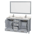 Sheffield 60 Inch Double Bathroom Vanity in Gray - 12