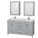 Sheffield 60 Inch Double Bathroom Vanity in Gray - 14