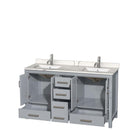Sheffield 60 Inch Double Bathroom Vanity in Gray - 7