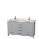 Sheffield 60 Inch Double Bathroom Vanity in Gray - 6