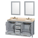 Sheffield 60 Inch Double Bathroom Vanity in Gray - 21