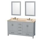 Sheffield 60 Inch Double Bathroom Vanity in Gray - 20