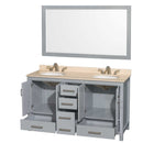 Sheffield 60 Inch Double Bathroom Vanity in Gray - 23