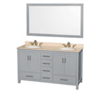 Sheffield 60 Inch Double Bathroom Vanity in Gray - 22