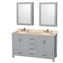 Sheffield 60 Inch Double Bathroom Vanity in Gray - 24