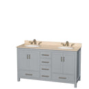 Sheffield 60 Inch Double Bathroom Vanity in Gray - 18