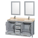Sheffield 60 Inch Double Bathroom Vanity in Gray - 30