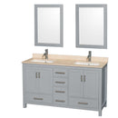 Sheffield 60 Inch Double Bathroom Vanity in Gray - 29