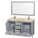 Sheffield 60 Inch Double Bathroom Vanity in Gray - 32