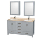 Sheffield 60 Inch Double Bathroom Vanity in Gray - 33