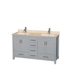 Sheffield 60 Inch Double Bathroom Vanity in Gray - 27