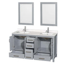 Sheffield 60 Inch Double Bathroom Vanity in Gray - 57