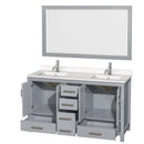 Sheffield 60 Inch Double Bathroom Vanity in Gray - 60