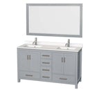 Sheffield 60 Inch Double Bathroom Vanity in Gray - 59