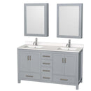 Sheffield 60 Inch Double Bathroom Vanity in Gray - 62