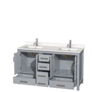 Sheffield 60 Inch Double Bathroom Vanity in Gray - 55