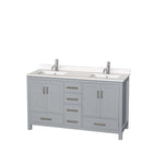 Sheffield 60 Inch Double Bathroom Vanity in Gray - 54