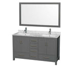 Sheffield 60 Inch Double Bathroom Vanity in Dark Gray - 80