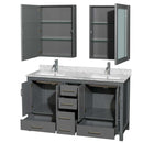 Sheffield 60 Inch Double Bathroom Vanity in Dark Gray - 85